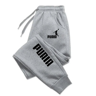 PUAIA Print Men's Pants Autumn/Winter New Sport Jogging Trousers Fitness Loose Fit Clothing Solid Color Outfit Streetwear Pants - Smarsty