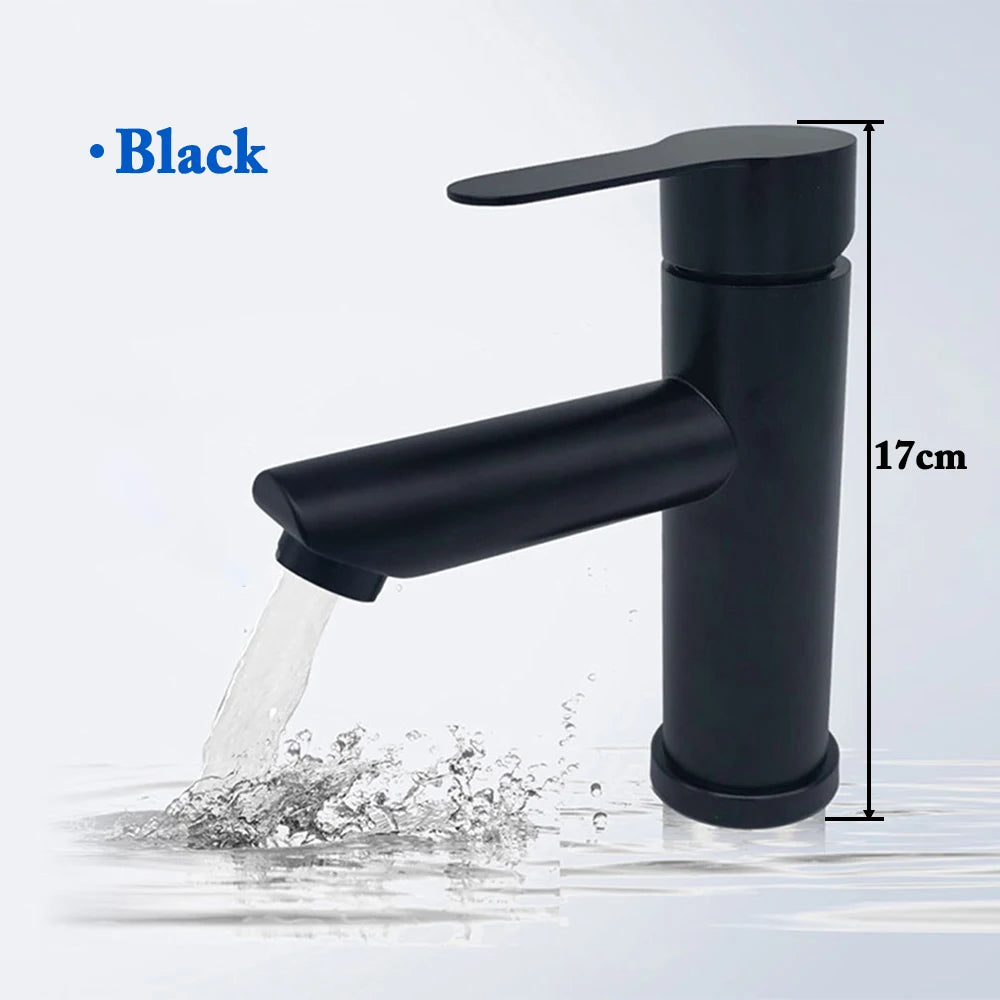 Black Square Bathroom Faucet Hot and Cold Mixer - Smarsty