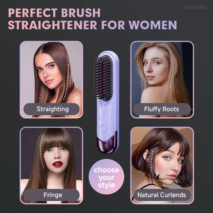 Professional Mini Straightener Brush with Negative Ions - Smarsty
