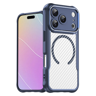 armor Carbon Fiber Textured Magnetic Phone case for iPhone 17 Air 16 E 15 14 Plus 13 12 11 Pro Max for Magsafe Shockproof Cover