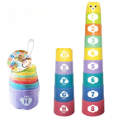 Kid Brain Response Battle Fold Cup Hand Speed Competition Fold Cup Baby Stack Game Early Education Puzzle Train Board Games Toy - Smarsty