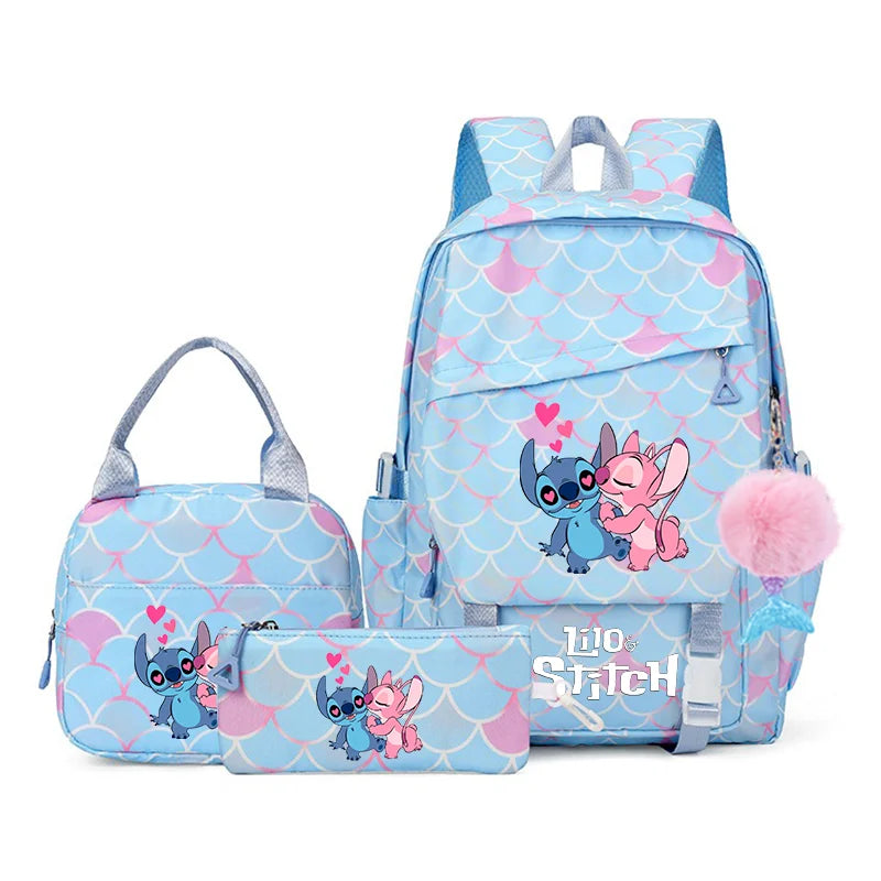 Lilo Stitch Kids Backpack Set 3 Piece Kawaii School Bags - Smarsty