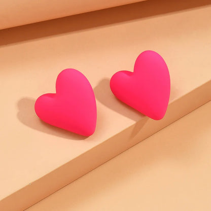 Candy Color Heart Acrylic Earrings for Women Stylish Design - Smarsty