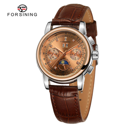 Luxury Women's Automatic Mechanical Wrist Watch with Diamond Moon Phase - Smarsty
