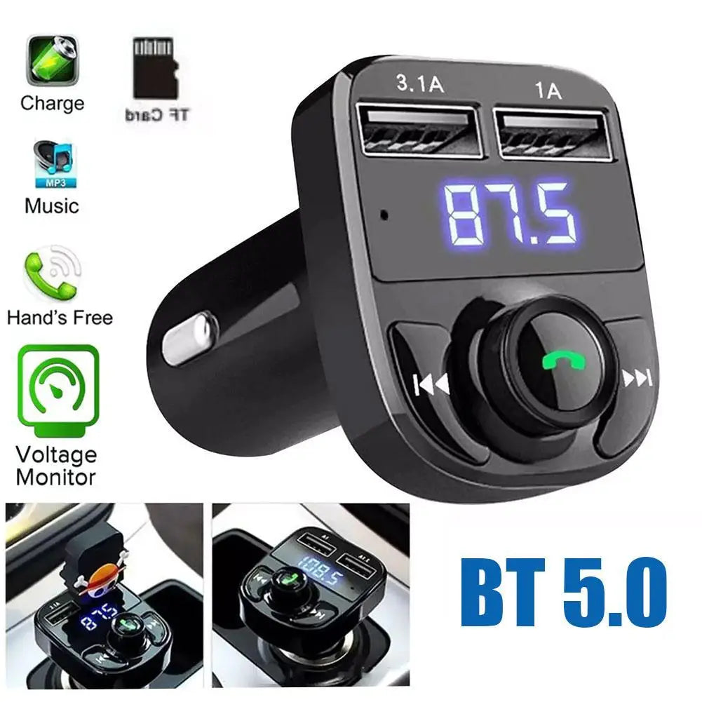 Wireless Bluetooth Car Charger With FM Transmitter Dual USB - Smarsty