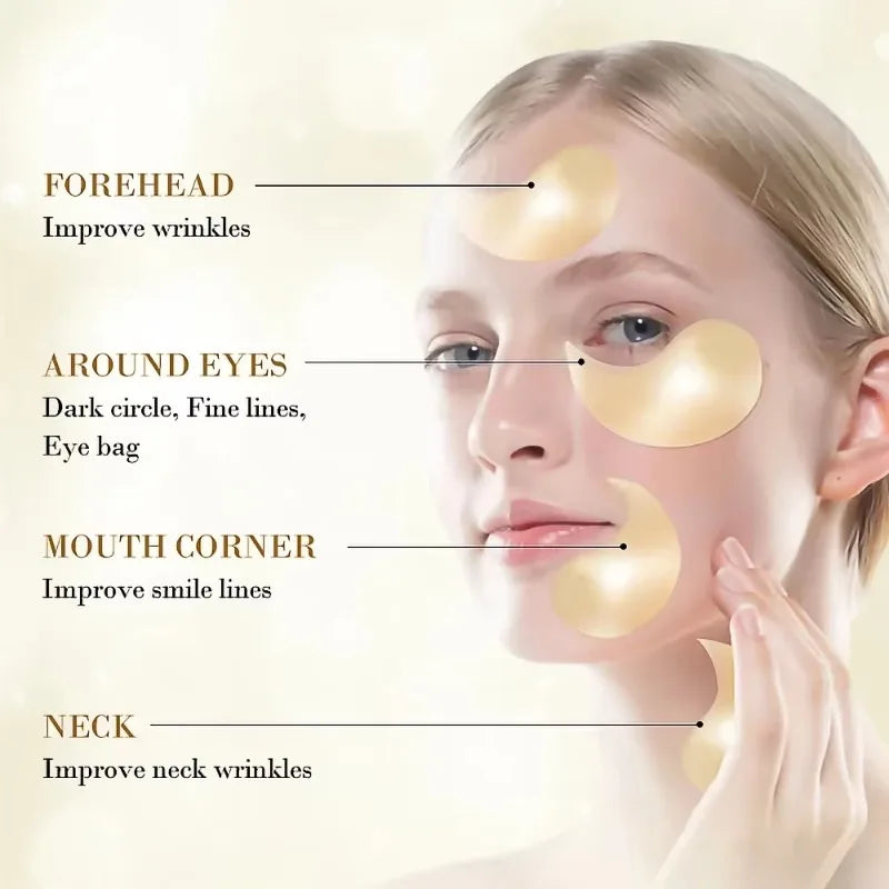 24K Gold Hyaluronic Acid Eye Mask for Dark Circles - Smarsty