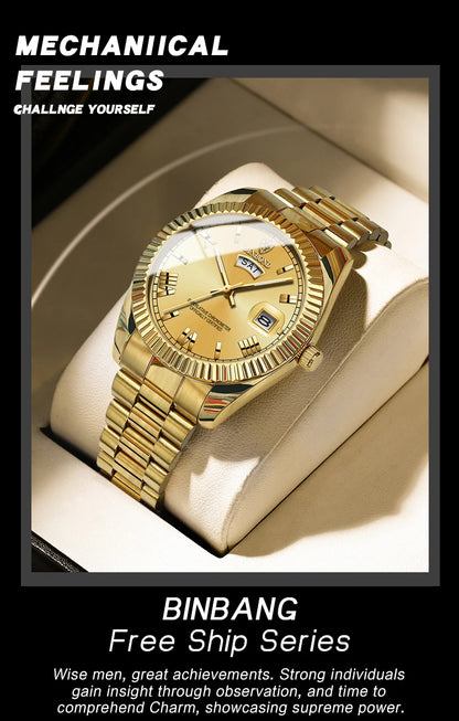 BINBOND Men's Classic Waterproof Quartz Watch with Luminous Dial - Smarsty
