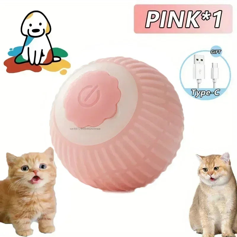 Automatic Rolling Cat Ball Toy with Rechargeable Faux Tail - Smarsty