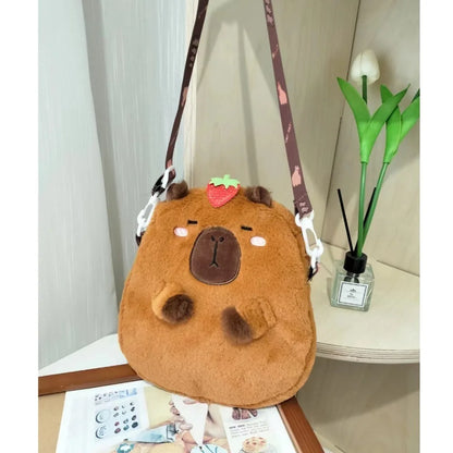 Capybara Plush Cartoon Shoulder Bag Large Capacity Unisex - Smarsty