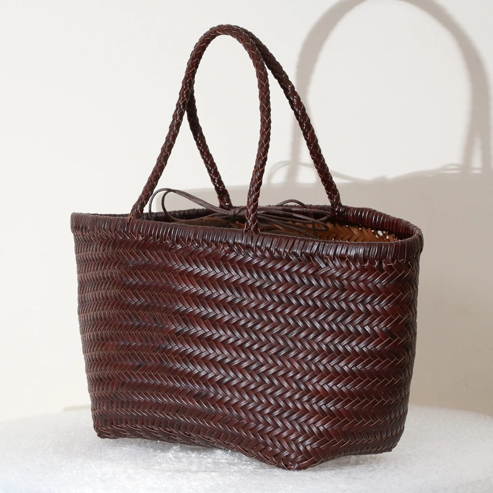 Genuine Leather Tote Bag For Women With Crossbody Strap - Smarsty