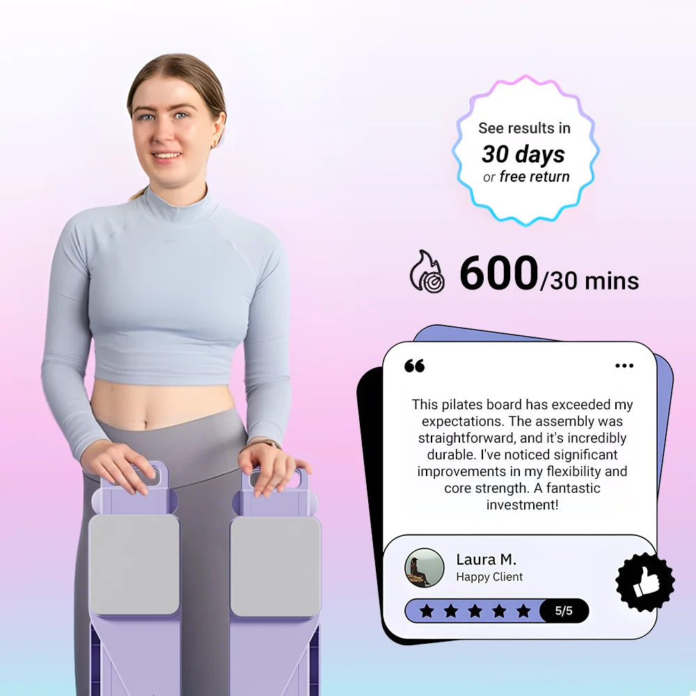 2-in-1 Abs & Ski Board - Portable Core/Leg Trainer, Split Pilates-Reformer for Home Gym, Lightweight Full-Body Fitness