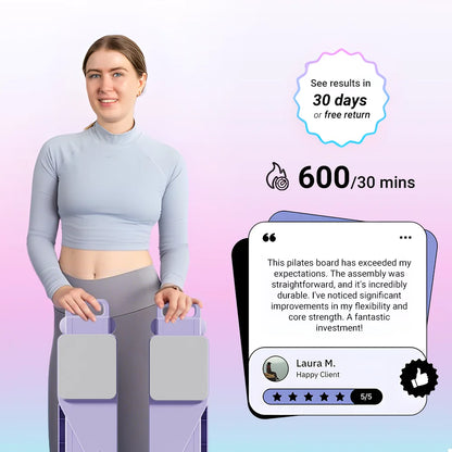 2-in-1 Abs & Ski Board - Portable Core/Leg Trainer, Split Pilates-Reformer for Home Gym, Lightweight Full-Body Fitness