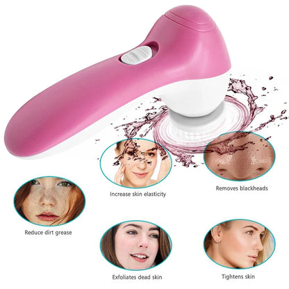 Electric 5 In 1 Facial Brush With Pore Cleaner - Smarsty