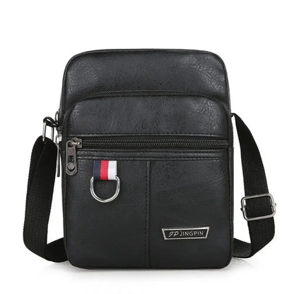 Mens PU Leather Shoulder Bag Large Capacity Crossbody - Smarsty
