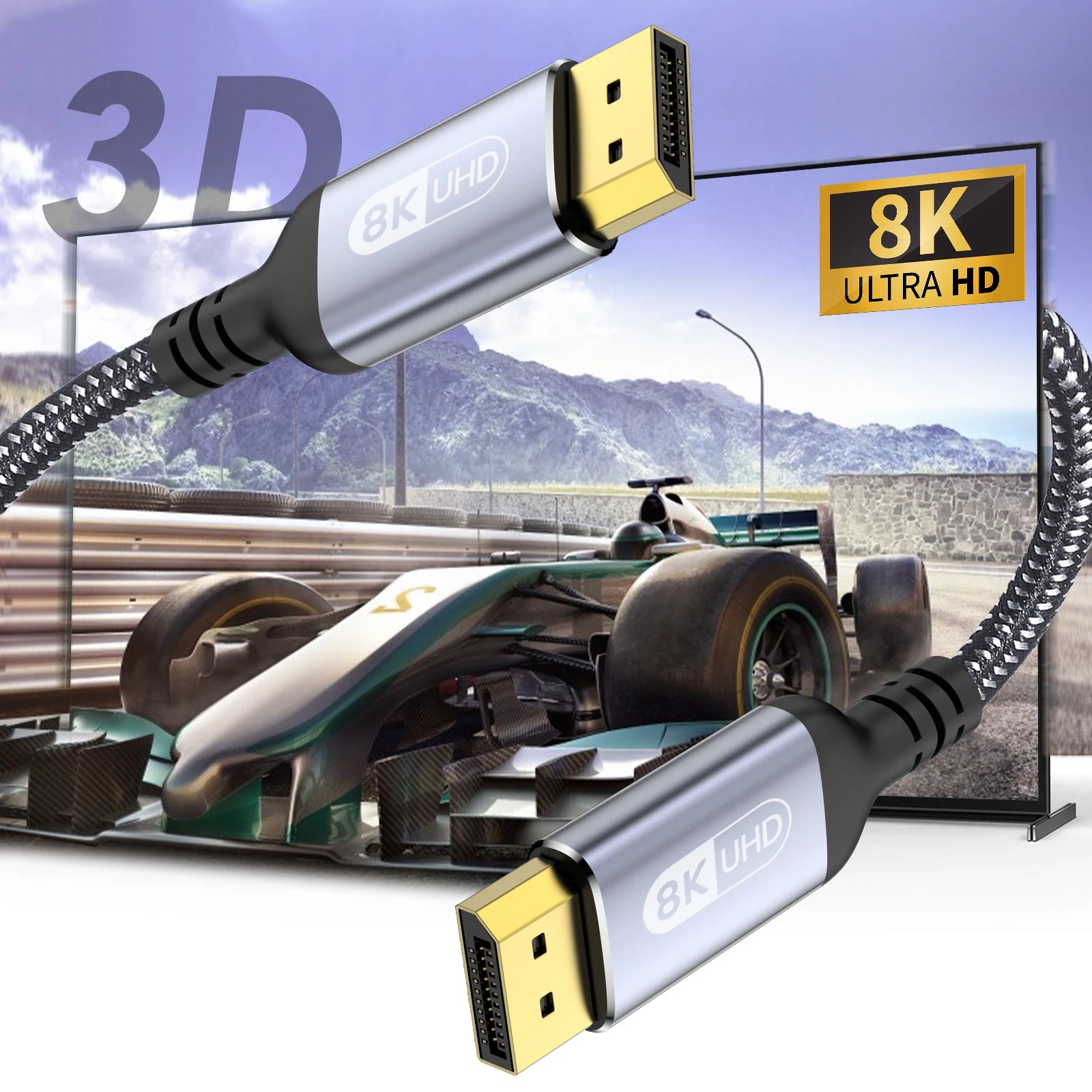 High Speed 8K DisplayPort Cable 1.4 G-Sync Compatible - Smarsty
