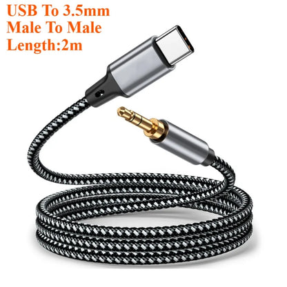 USB Type C to 3.5mm Aux Audio Adapter for High Fidelity Sound - Smarsty