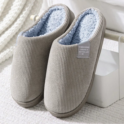 NEW Women's Men's Casual Thick Soft Bottom Home Slippers Household Plush Slippers Anti-slip Thermal Slippers Indoor Winter Flats - Smarsty