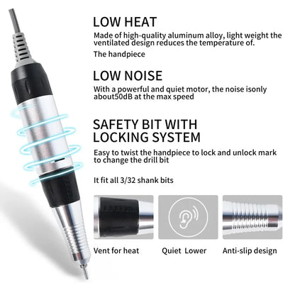 Professional Electric Nail Drill 35000RPM Portable Manicure Machine - Smarsty