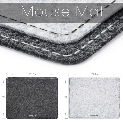 Wool Felt Laptop Sleeve 11 To 15.6 Inch With Mousepad - Smarsty