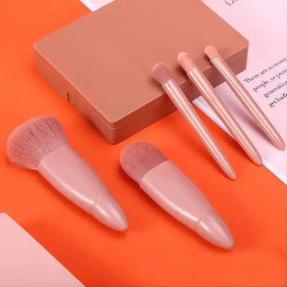 Travel Size Makeup Brushes Set with Case and Mirror - Smarsty