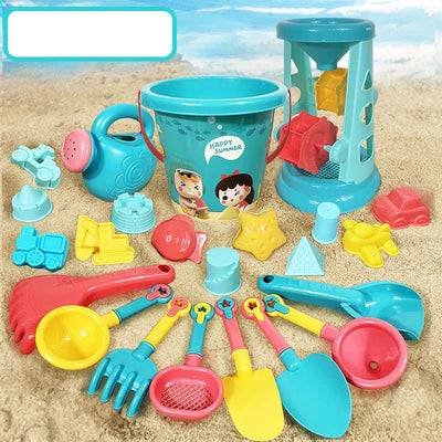 23PCS Summer Beach Set Toys For Kids Digging Sand Plastic Bucket Watering Bottle Shovels Children Beach Water Game Toys Tools by Smarsty