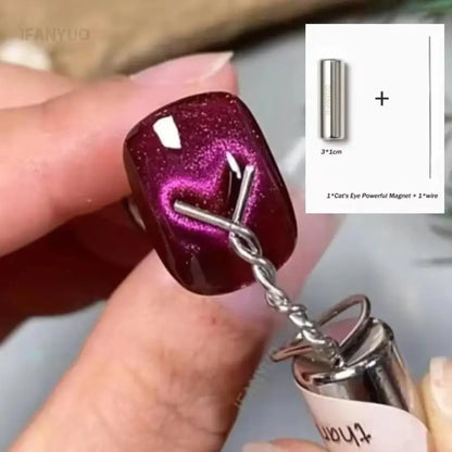 Heart Shaped Cat Eye Nail Magnet Set for DIY Art - Smarsty