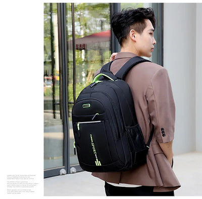 Men's Backpacks Oxford Waterproof Rucksack Business Computer Bag Casual Travel Backpack Senior High School Student Schoolbag - Smarsty