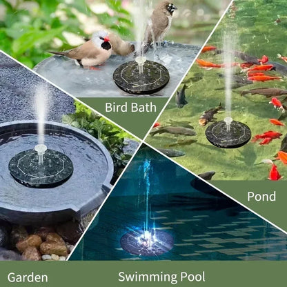 Solar Fountain Light with 7 Colors for Bird Baths - Smarsty