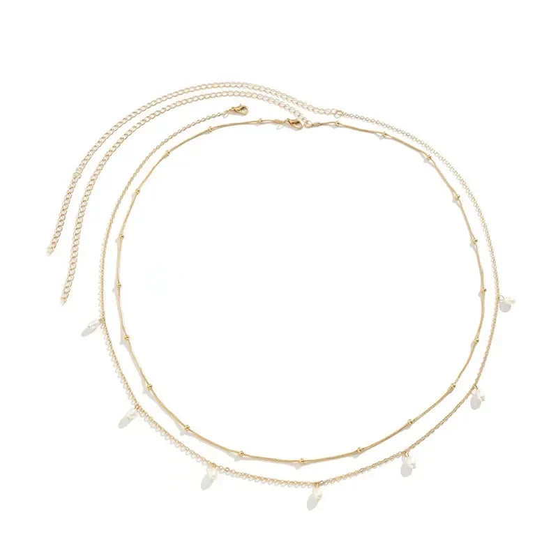 Fashion Sexy Double Layer Pearl Belly Chain for Women - Smarsty