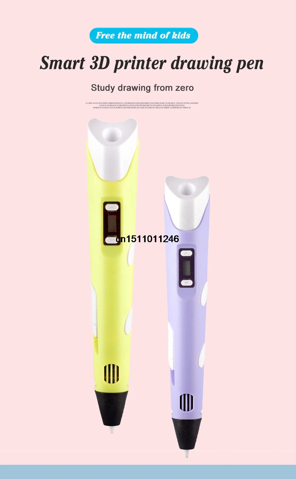 3D Pen 3d Printing Pen Children DIY Drawing Pens PLA Filament Birthday Christmas Boys Girls Gift For Kids With Travel Case - Smarsty