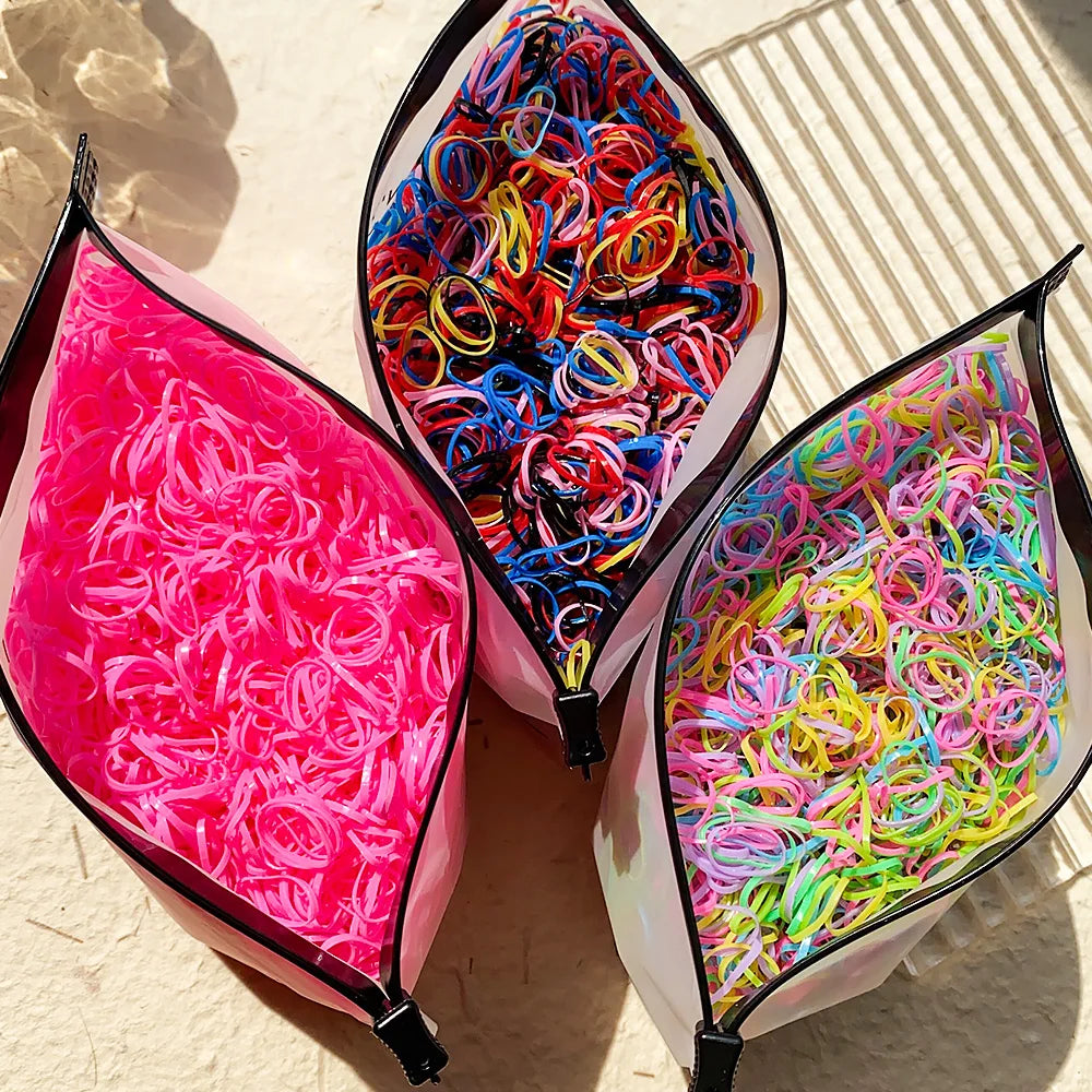 Girls Colorful Rubber Hair Ties Pack Durable Gentle - Smarsty