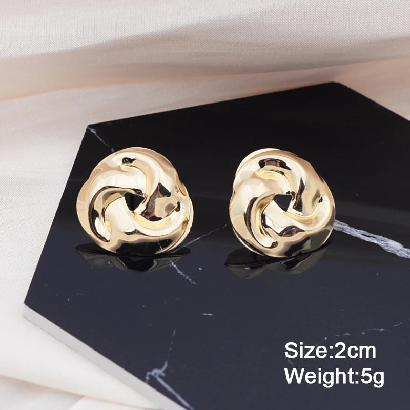 Gold Metal Drop Earrings with Irregular Heart Design for Women - Smarsty