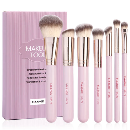 MAANGE 7 Piece Makeup Brush Set for Flawless Application - Smarsty