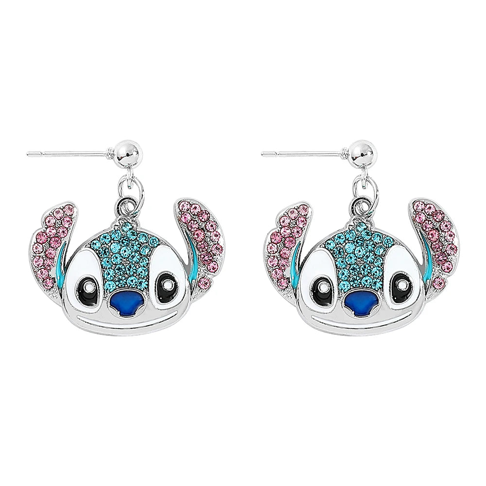 Cute Disney Stitch Flower Stud Earrings for Women and Girls - Smarsty