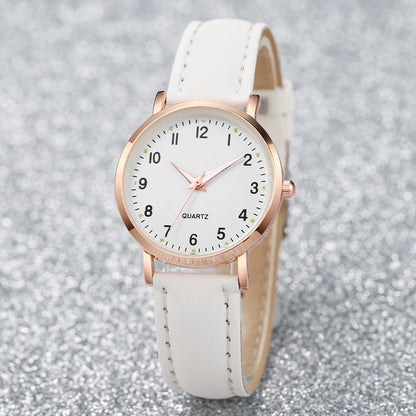 Fashion Arabic Dial Quartz Watch with Leather Strap for Women - Smarsty