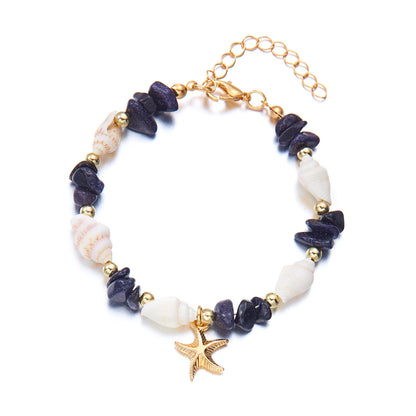 Bohemian Starfish Pendant Beaded Bracelet for Women - Smarsty
