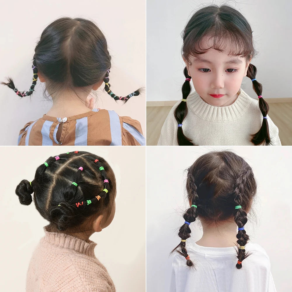Girls Colorful Rubber Hair Ties Pack Durable Gentle - Smarsty