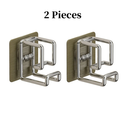1/2/4/6Pcs Stainless Steel Washbasin Hook Multifunction Punch-free Kitchen Bathroom Rack Basin Storage Rack Towel Hanging Holder - Smarsty