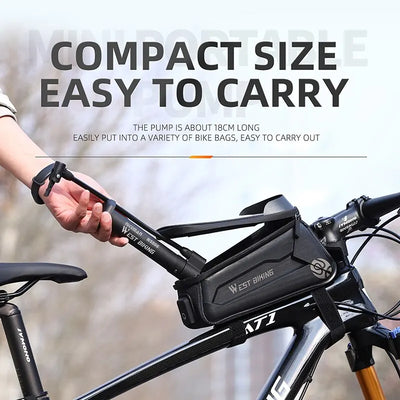 WEST BIKING MTB Bicycle Pump 80 PSI Bike Manual Air Pump Balloon Tire Inflator Schrader Valve Floor Pump Cycling Accesories - Smarsty