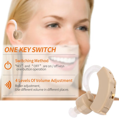 Adjustable Portable Hearing Aid for Enhanced Sound Clarity - Smarsty