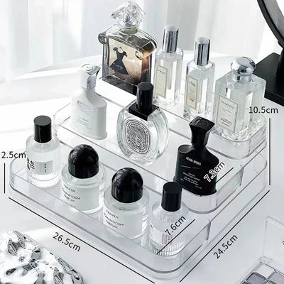 3 Tier Desktop Perfume Shelf PET Cosmetic Organizer Perfume Storage Rack Doll Display Stand Kitchen Seasoning Organizer by Smarsty