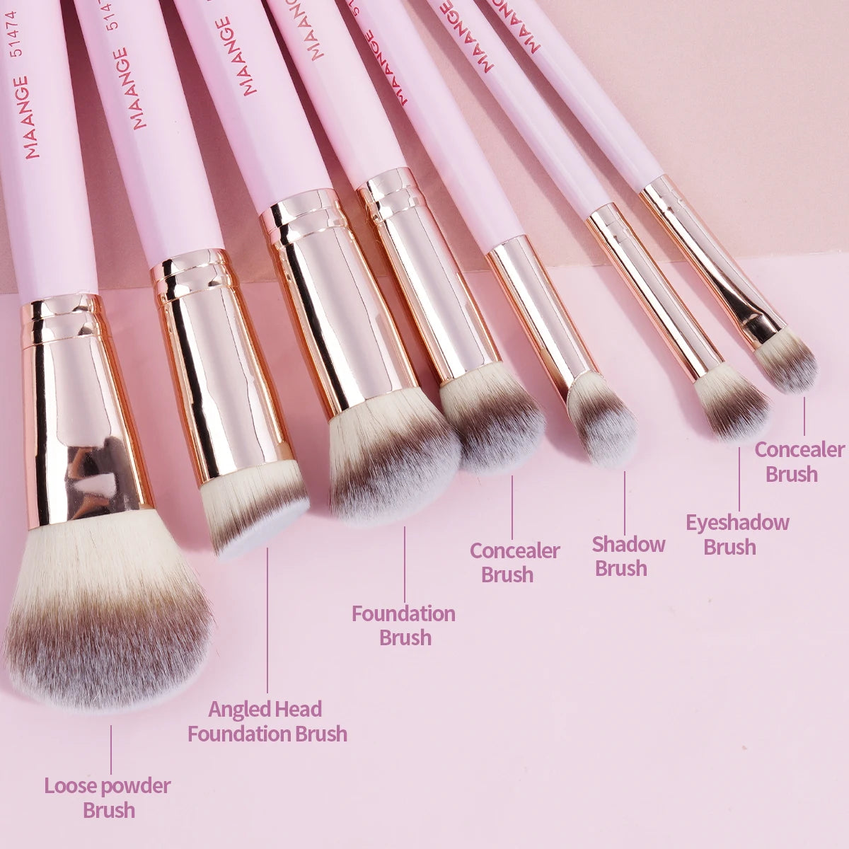 MAANGE 7 Piece Makeup Brush Set for Flawless Application - Smarsty