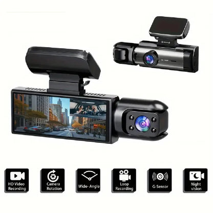 3.16inch IPS 1080P Dash Cam Car Dvr Dual Lens Front Inside Wide Angle IR Night Vision Video Recorder