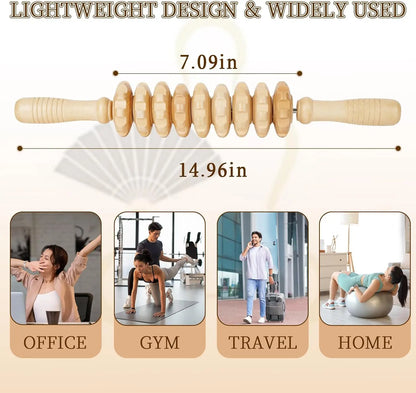 Wooden Massage Roller for Sore Muscle Relief and Circulation - Smarsty