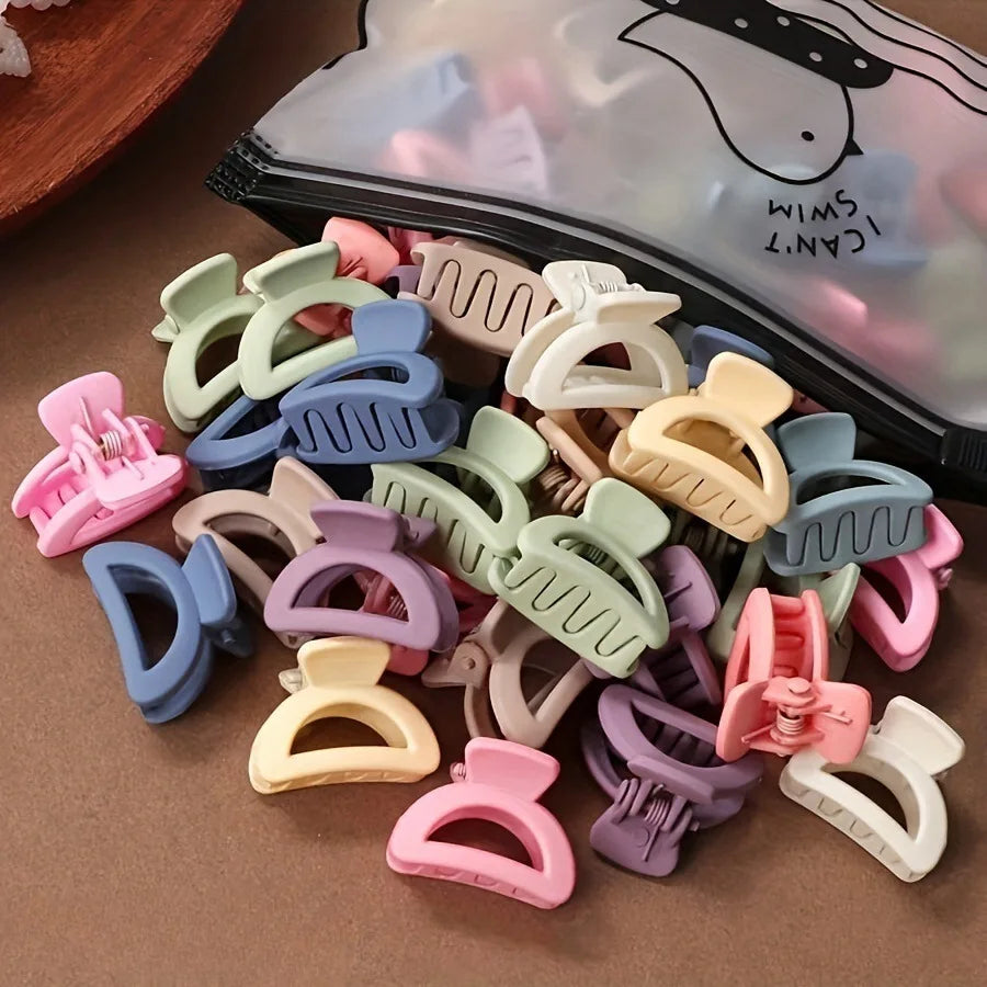 20 Pcs Matte Solid Color Hair Claw Clips For Women - Smarsty