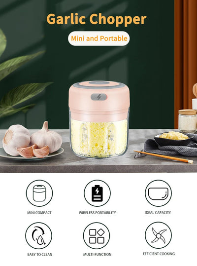HiPiCok Meat Grinder Electric Garlic Crusher Food Chopper Mini Garlic Press Vegetable Chopper Masher Machine USB Kitchen Gadgets by Smarsty