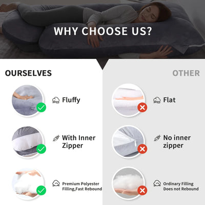 Detachable Maternity Pillow - G-Shaped Crystal Velvet Lumbar Support Cushion for Pregnant Side-Lying