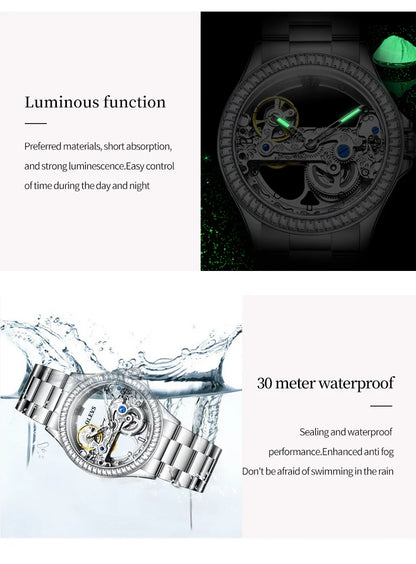 OLEVS Luxury Women's Automatic Mechanical Watch with Diamonds - Smarsty