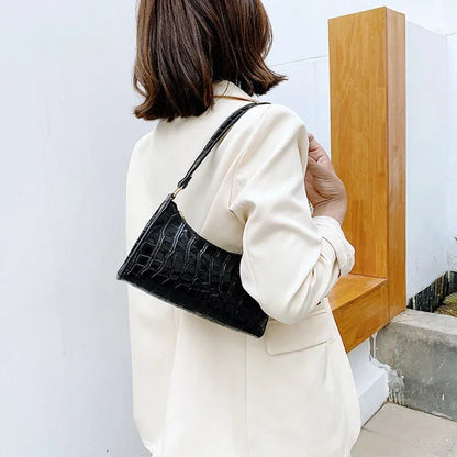 Retro Alligator Print PU Leather Small Women Handbag - Smarsty