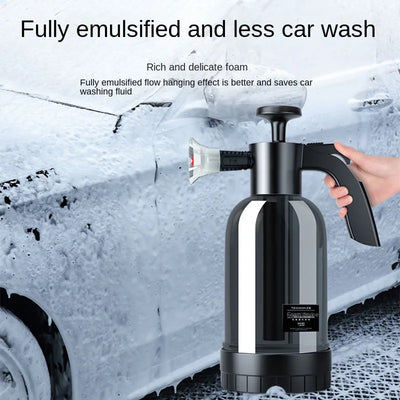 2L Hand Pump Foam Sprayer with 3 Types of Nozzle Hand Pneumatic Foam Cannon Snow Foam Car Wash Spray Bottle Car Window Cleaning - Smarsty